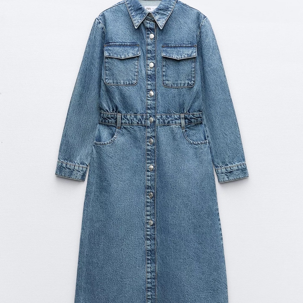 Denim Blue Long Sleeve Dress